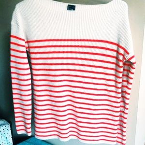 Gap Red and White Striped Sweater